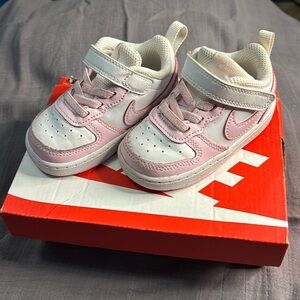 Kids Pink and White Sneakers Nike